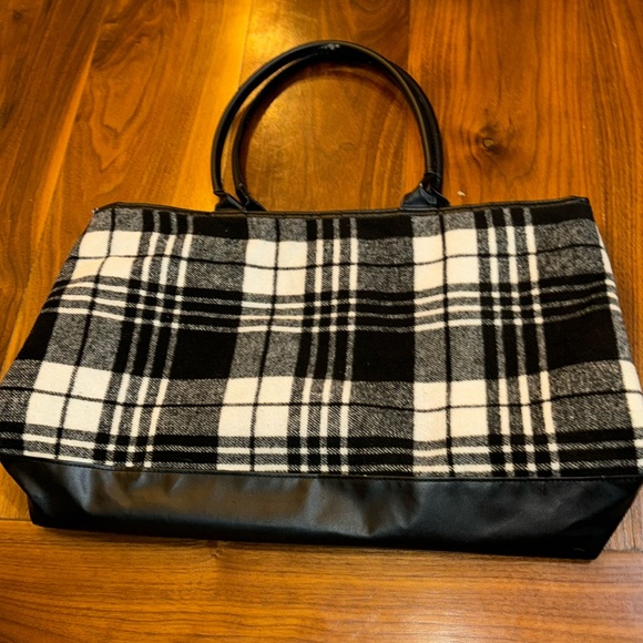 Handbags - Tote bag plaid black and white
